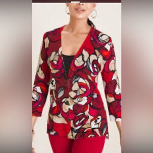 Chico Abstract Artsy Y2K 3 Button 3/4 Sleeve Cardigan Size 3 (size 16)